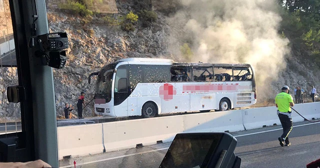 Muğla'da yolcu otobüsünde yangın çıktı
