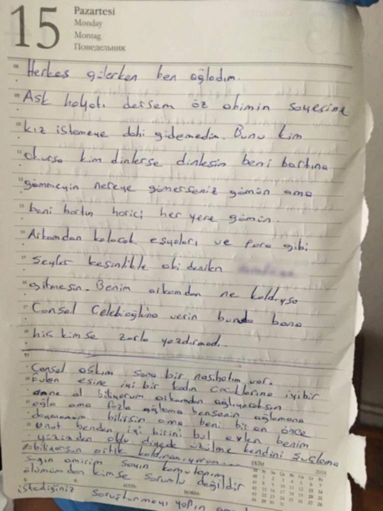 Uzman onbaşıdan geriye bu acılı not kaldı