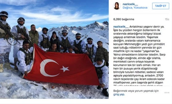 Ünlü spiker Nazlı Çelik Dağlıca'ya çıktı