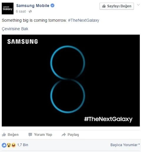 Samsung paylaştı, Galaxy S8 mi geliyor