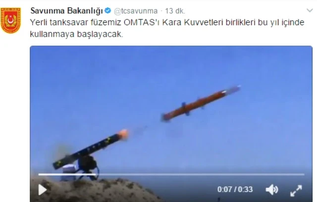Yerli füze OMTAS bu yıl Kara Kuvvetlerine teslim edilecek