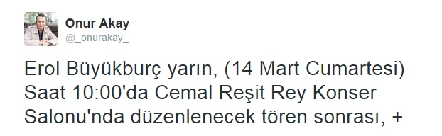 Erol Büyükburç son yolculuğu yarın uğurlanacak