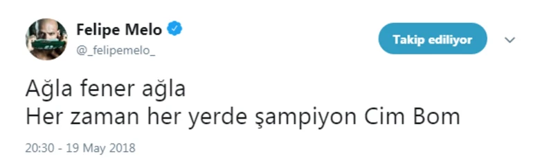 Felipe Melo'dan Fenerbahçe'yi kızdıran şampiyonluk paylaşımı: "Ağla fener ağla"