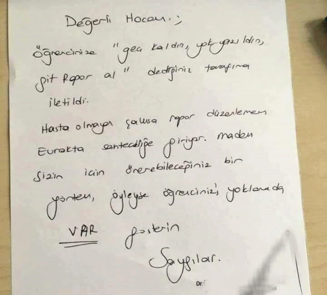 ’Rapor al’ diyen öğretmene doktordan tokat gibi cevap