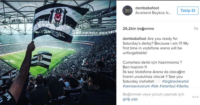 Beşiktaş'a Galatasaray derbisinde Demba Ba sürprizi