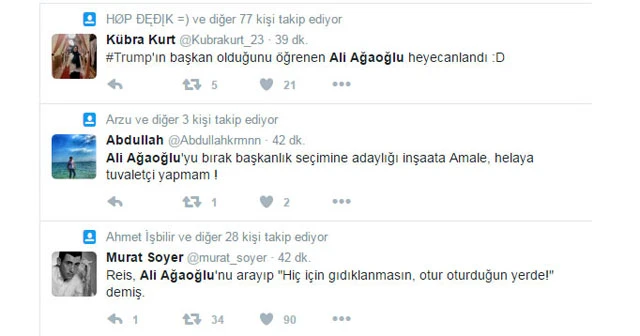 Trump ABD başkanı oldu, sosyal medya Ali Ağaoğlu'yla çalkalandı