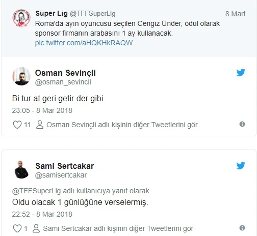 Cengiz Ünder'e verilen hediye alay konusu oldu!