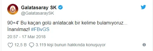 Galatasaray'ın Fenerbahçe derbisinde kaçırdığı goller ve sosyal medya tepkisi (2018)
