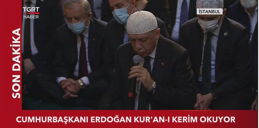 Cumhurbaşkanı Erdoğan Ayasofya Camii'nde