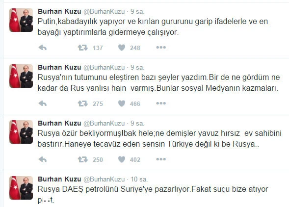 Burhan Kuzu'dan Rusya'ya sert tepki: Putin kabadayılık yapıyor