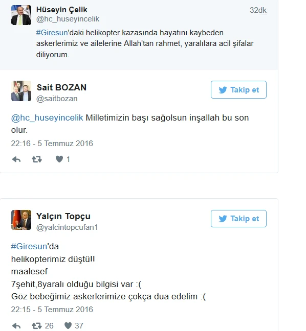 Giresun helikopter kazası