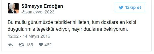 Sümeyye Erdoğan ve Selçuk Bayraktar'a bu mesajı gönderdiler