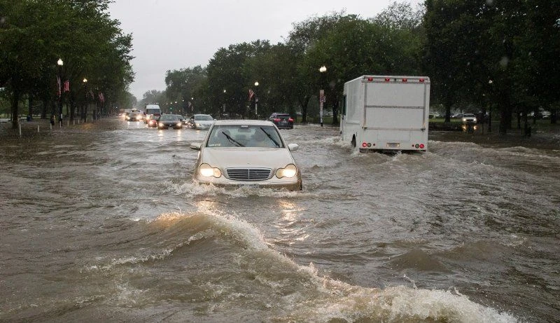 Sağanak yağmur Washington'u vurdu