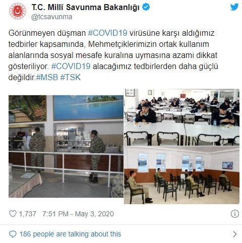 Kovid-19 tedbirleri askeri birliklerde titizlikle uygulanıyor