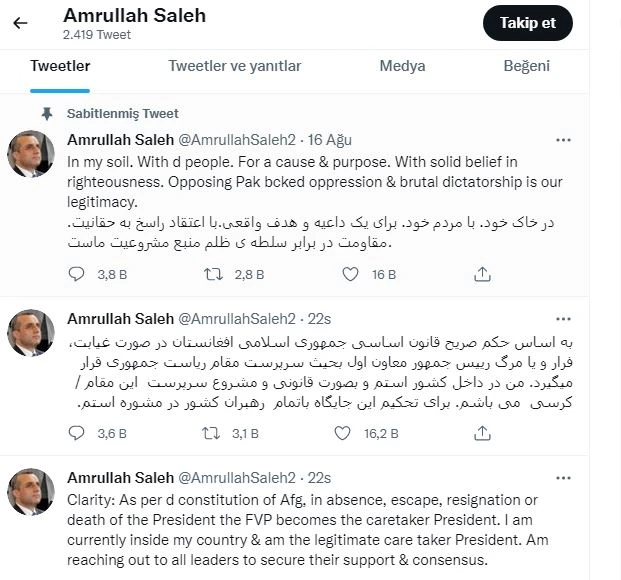 Taliban’a karşı ilk direniş fitili ateşlendi! Saleh: Milyonları hayal kırıklığına uğratmayacağım