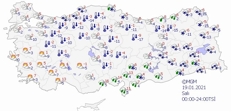 Kar yağışı bugün İstanbul’u terk ediyor