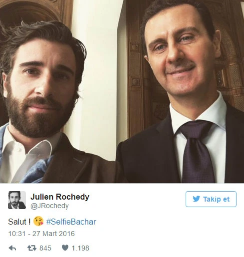 Beşşar Esad ve Julien Rochedy selfie'si