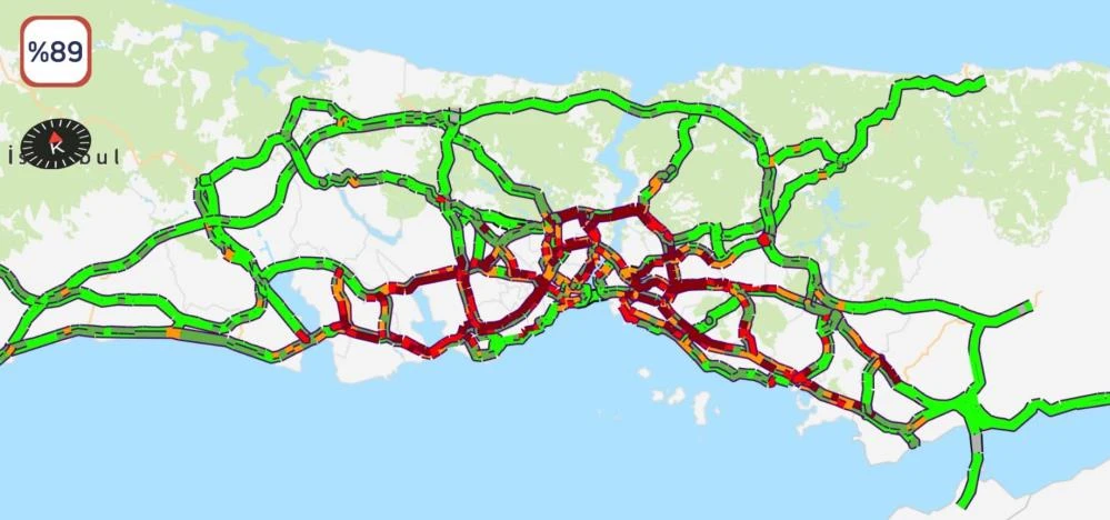 İstanbul'da trafik yoğunluğu rekor seviyede: Yüzde 90'a dayandı
