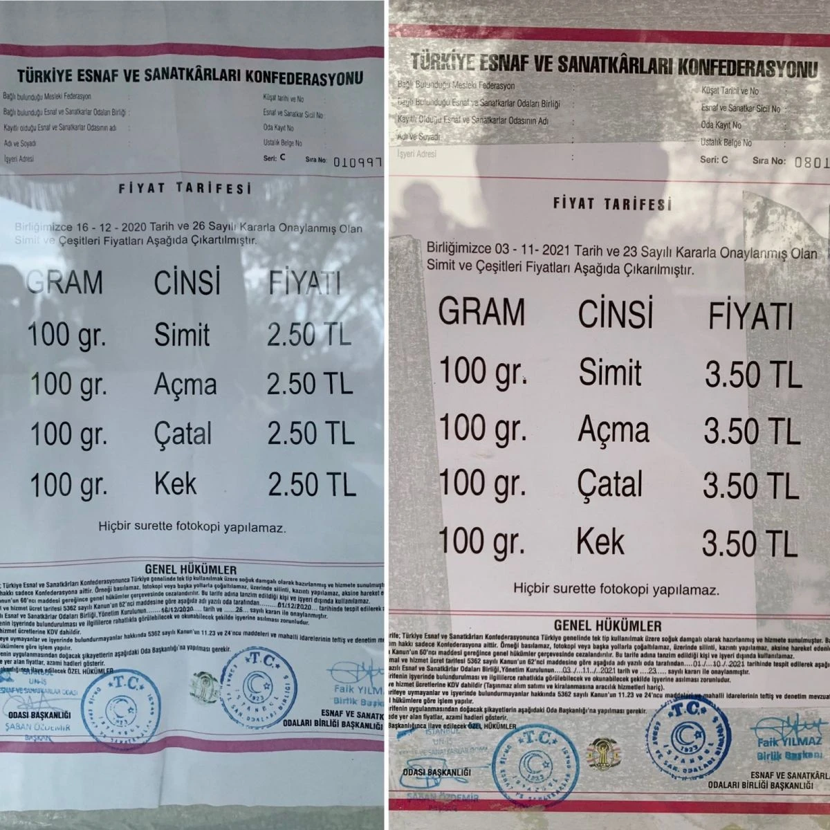 İstanbul'da simite zam!