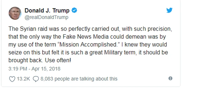 Trump'tan bir Suriye tweet'i daha geldi!