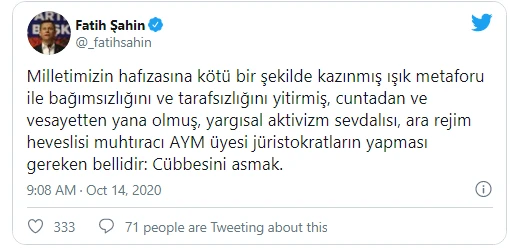 AK Parti Genel Sekreteri Şahin: AYM üyesi Yıldırım'ın 'cübbesini asması' gerekiyor