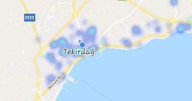 Örnek gösterilen Tekirdağ için korkutan harita