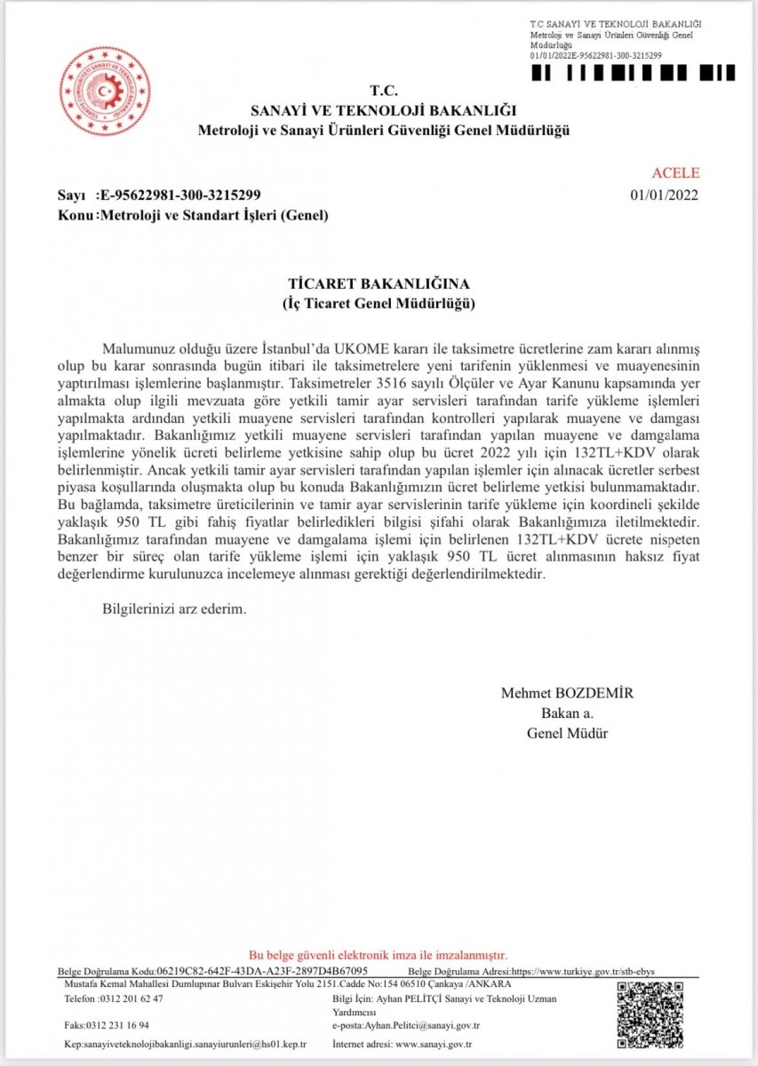 Bakanlık, taksilerde fahiş fiyat uygulandığı gerekçesiyle harekete geçti