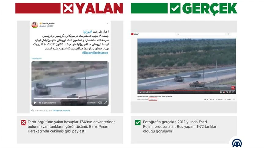 Harekat aleyhine manipülasyonda TSK'nın envanterinde olmayan tankın görselini kullandılar