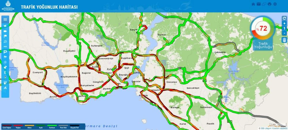 İstanbul’da trafik yoğunluğu devam ediyor