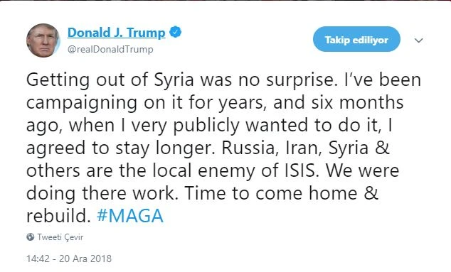 ABD Başkanı Trump: Çekilme sürpriz değil, yıllardır bunun için çalışıyorum