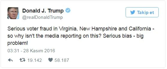Donald Trump'tan yasadışı seçmen iddiası