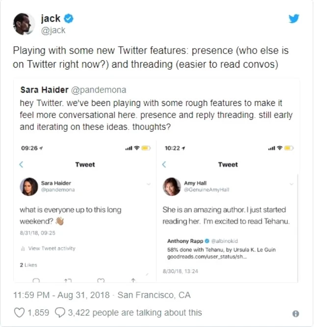 Twitter'da artık online kişiler görülecek