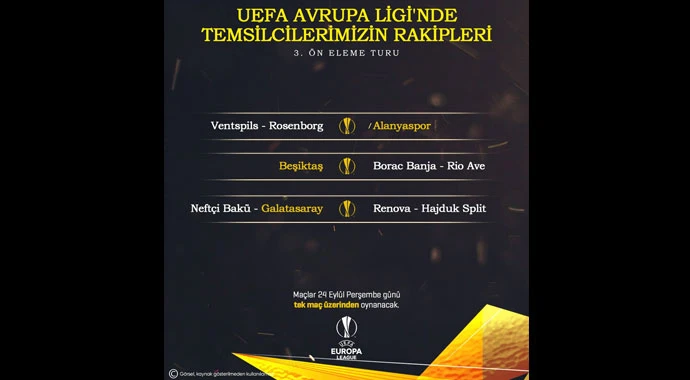 Temsilcilerimizin UEFA Avrupa Ligi'ndeki rakipleri belli oldu