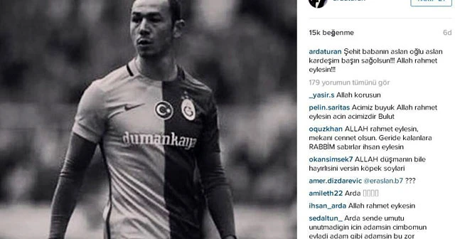 Arda Turan'dan Umut Bulut'a başsağlığı mesajı: Şehit babasının aslan oğlu