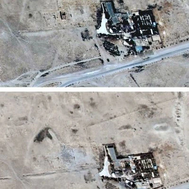 IŞİD’in Palmira’daki yıkımı uydudan görüntülendi