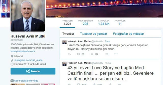 Eski İstanbul Valisi Mutlu'dan Medcezir finali tweet'i gündem yarattı