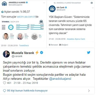 Sanayi ve Teknoloji Bakanı Varank: Partiler ve adaylar hala AA'yı referans alıyor