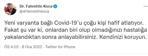 Son dakika haberi: Bakan Koca'dan Omicron varyantına ilişkin uyarı