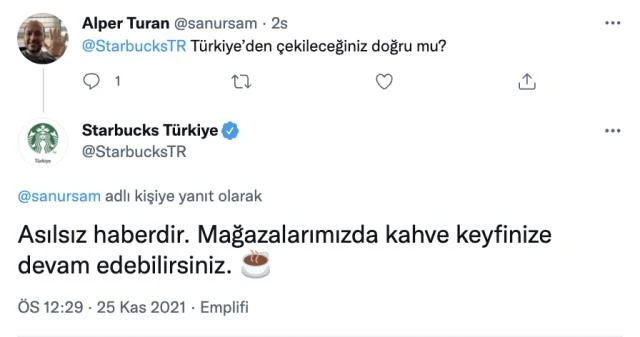 Starbucks'tan Türkiye kararı