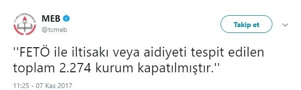 MEB FETÖ bilançosunu açıkladı: 2 bin 274 kurum kapatıldı