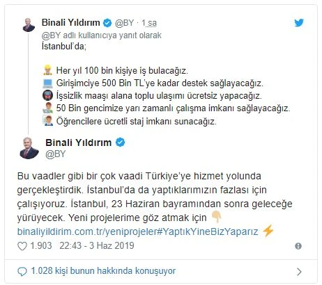 Binali Yıldırım yeni projelerini web sayfasından duyurdu