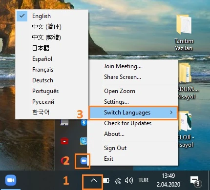 Zoom Türkçe yapma