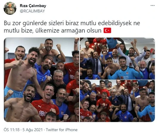 Sivasspor Teknik Direktörü Rıza Çalımbay: “Ülkemize armağan olsun”