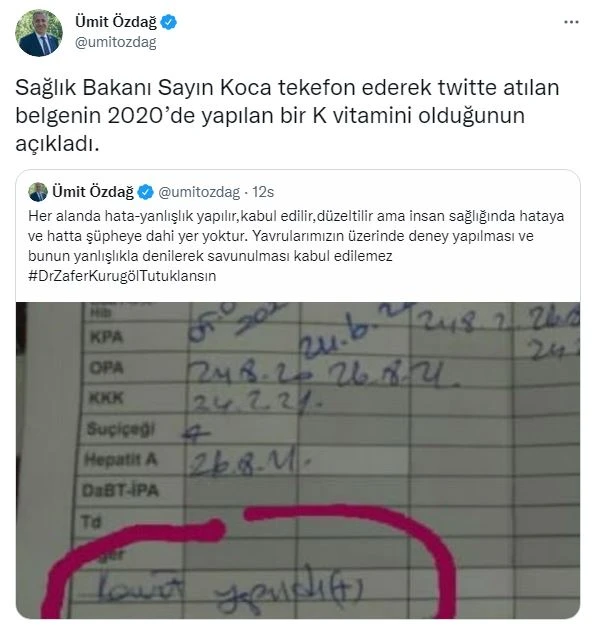 Ümit Özdağ'ın 'Kovid' gafını Bakan Koca düzeltti