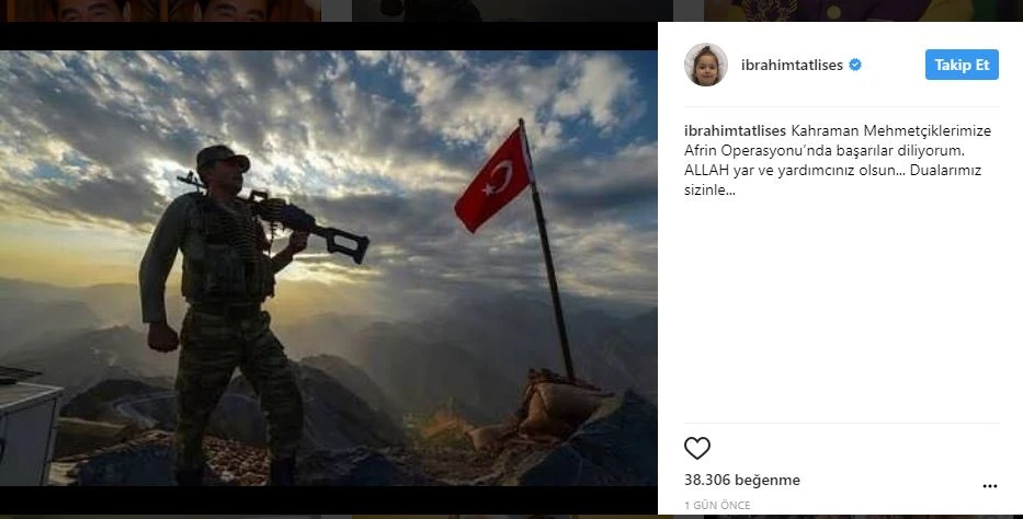 İbrahim Tatlıses'ten Afrin mesajı