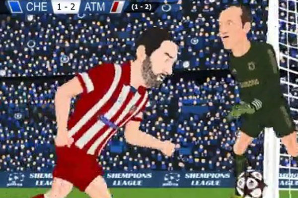 Chelsea-Atletico Madrid maçı çizgi film oldu