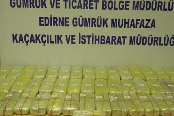 Edirne'de 113 kilo eroin ele geçirildi