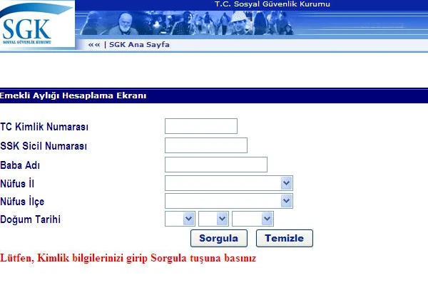 Emekli maaşı sorgulama ve emekli maaşı hesaplama