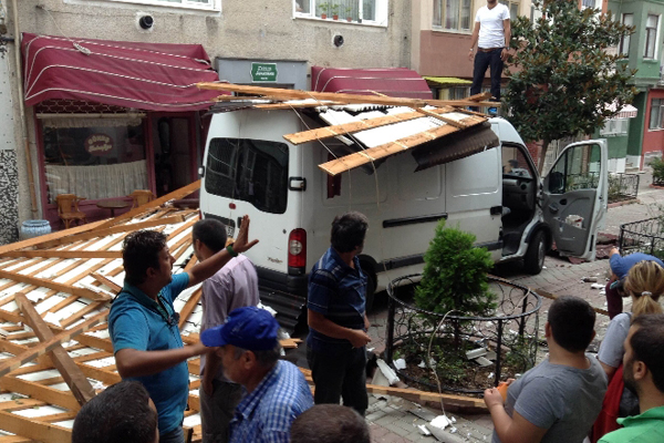 İstanbul&#039;daki fırtına Cem Davran&#039;ın dizi setini de vurdu