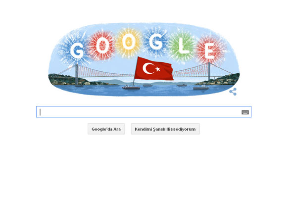 Cumhuriyet Bayramı 29 Ekim Google tarafından, doodle oldu